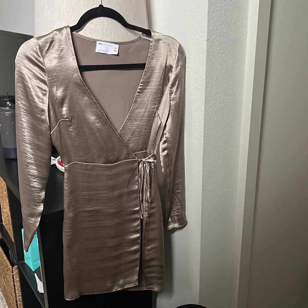 Long sleeve wrap dress